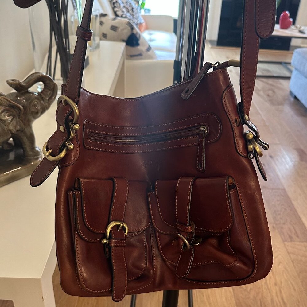 Genuine Leather Crossbody Bag - from Florence, Italy